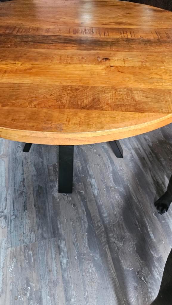 Ronde Mango Houten Eettafel 120x120, Huis en Inrichting, Tafels | Eettafels, Zo goed als nieuw, 100 tot 150 cm, Rond, Overige houtsoorten