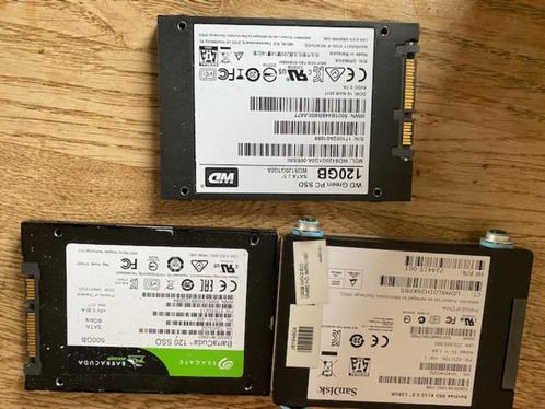 ssd 120 gb wd green, scandisk 128 Gb en div sata disks 2 Tb, Computers en Software, Harde schijven, Zo goed als nieuw, Laptop