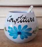 Oude franse confiturepot met lepeltje, Ophalen of Verzenden