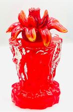 Glaskunstwerk: "Crimson Frost Bloom", Ophalen of Verzenden