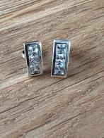 Zilveren oorbellen met bergkristal 925, Ophalen of Verzenden, Zo goed als nieuw, Zilver, Met strass