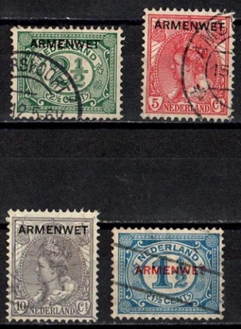Nederland Dienstzegels nr. 4 en 6-8 1913 gestempeld, Postzegels en Munten, Postzegels | Nederland, Gestempeld, T/m 1940, Ophalen of Verzenden