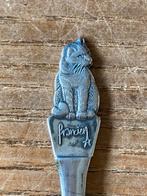 Verzilverde theelepel franciens katten poes Douwe Egberts, Ophalen of Verzenden