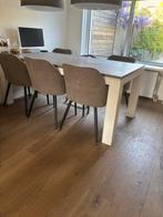 Witte eettafel 6 personen grey look, Ophalen, 50 tot 100 cm, Zo goed als nieuw, Vijf personen of meer
