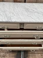 Franse Kast brocante ladekast met Marmeren Blad, Ophalen