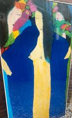 Ingelijst kunstwerk “Three geishas with parrots” Ting 1983, Antiek en Kunst, Ophalen of Verzenden
