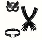 Sexy Set - Masker, Handschoenen & Choker, Ophalen of Verzenden, Zo goed als nieuw, Overige thema's, Accessoires