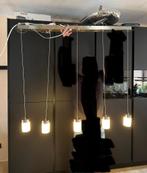 Hanglamp met rookglas en vaste verlichting van primalicht, Ophalen, Zo goed als nieuw, Glas, 75 cm of meer