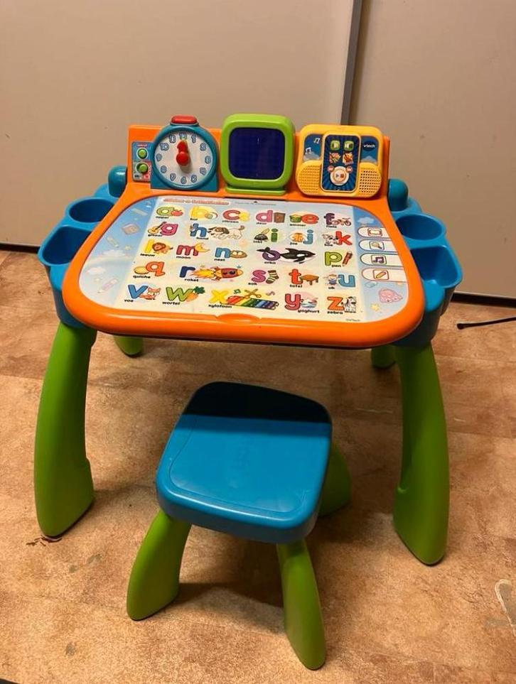 VTech Ontdek & Leer Bureau + Stoel, Kinderen en Baby's, Kinderkamer | Tafels en Stoelen, Zo goed als nieuw, Tafel(s) en Stoel(en)