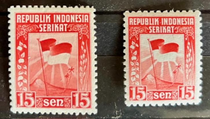 2 ZEGELS 15 SEN INDONESIË 1950, Postzegels en Munten, Postzegels | Azië, Postfris, Zuidoost-Azië, Ophalen of Verzenden