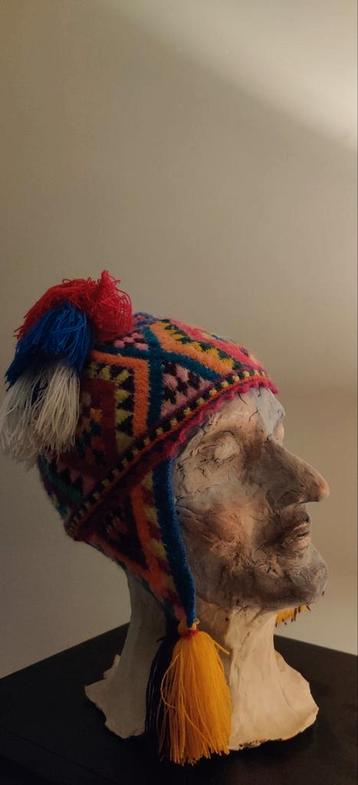 Uniek object Peruaanse/Peruviaanse kop met muts H 27 cm beschikbaar voor biedingen