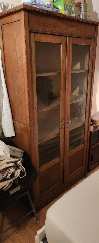 Stijlvol antiek boekenkastje/vitrinekastje 100 jr oud, Antiek en Kunst, Antiek | Meubels | Kasten, Ophalen of Verzenden