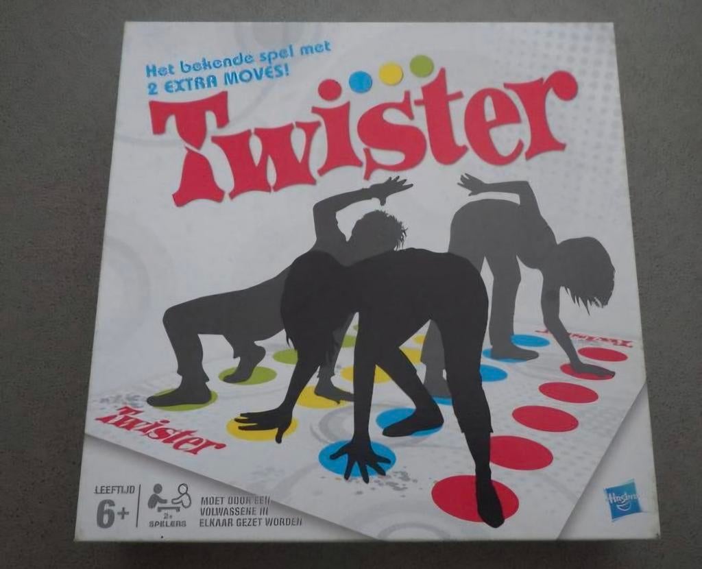 Zgan spel Twister, Hobby en Vrije tijd, Gezelschapsspellen | Bordspellen, Ophalen of Verzenden, Zo goed als nieuw