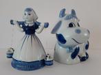 Delftsblauw Koetje en Boerinnetje Handgeschilderd, Ophalen, Gebruikt, Dier