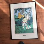 Kuifje in Afrika zeefdruk 50x70,5 cm ingelijst, Gelezen, Verzenden, Eén stripboek, Hergé