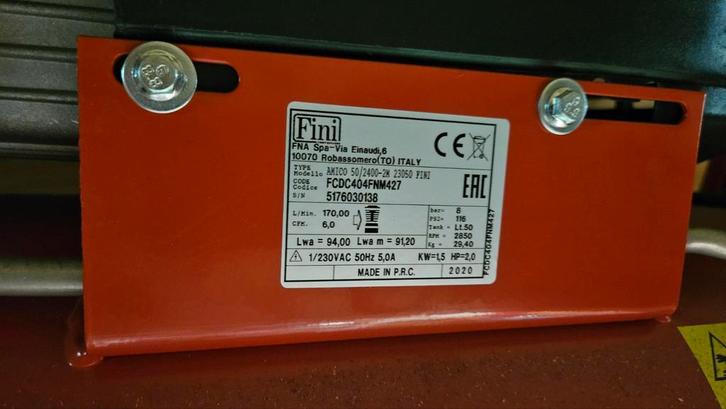 Fini Amico 50/2400-2M Compressor - ZGA, Doe-het-zelf en Verbouw, Compressors, Zo goed als nieuw, 6 tot 10 bar, 25 tot 100 liter