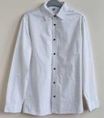 Wit overhemd met zwarte printjes mt. M, WE Fashion, Ophalen of Verzenden, Halswijdte 39/40 (M), Wit