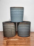 3 Keramiek Potjes met reactief glazuur, Ophalen of Verzenden, Zo goed als nieuw