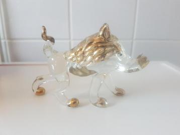 Retro -Mini beeldje Wildzwijn/Varken van glas Vintage beschikbaar voor biedingen