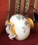 Brocante hanglamp porselein olie lamp kap antiek glas wit, Huis en Inrichting, Lampen | Hanglampen, Ophalen of Verzenden, Klassiek / antiek