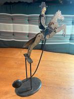 Metalen Balanspaard met Cowboy Decoratief Pendelfiguur 1940, Antiek en Kunst, Antiek | Speelgoed, Ophalen