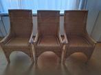 Gratis 3 rieten stoelen, Huis en Inrichting, Stoelen, Ophalen, Gebruikt, Bruin, Drie