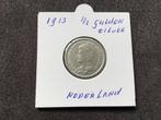 Munt 1913 1/2 gulden Nederland Wilhelmina zilver, Ophalen of Verzenden, Koningin Wilhelmina, 1 gulden, Zilver