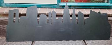 Skyline  Groningen,  metaal. beschikbaar voor biedingen