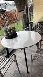 Ronde tuintafel - 106cm diameter, wit MDF blad, Kunststof, Gebruikt, 100 tot 150 cm, Rond