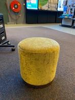 PTMD Senna Gold foot luxury mustard velvet stool, Nieuw, Minder dan 50 cm, Rond, .