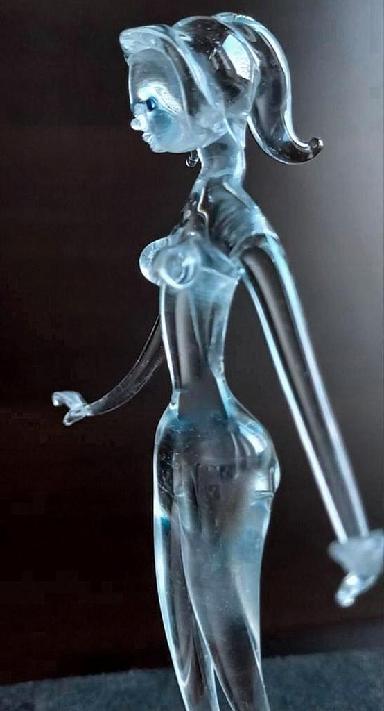Art deco beeldje naakte vrouw Muse (glass sculpture), Antiek en Kunst, Antiek | Glas en Kristal, Ophalen of Verzenden