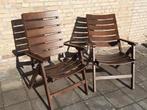 2 stuks houten verstelbare tuinstoelen, Ophalen, Gebruikt, Hout, Verstelbaar
