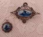 Delftsblauw Broche en Kettinghangertje, Ophalen of Verzenden, Overige materialen, Broche