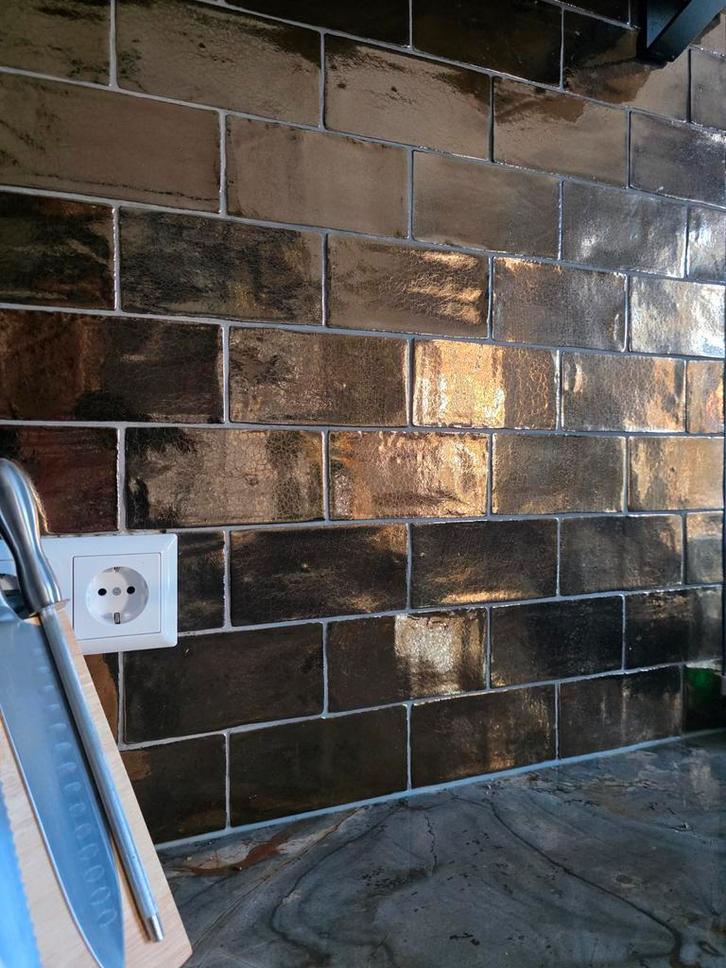 (Wand)tegels goud - Keramiek, Doe-het-zelf en Verbouw, Tegels, Zo goed als nieuw, Wandtegels, Keramiek, Minder dan 20 cm, Minder dan 20 cm