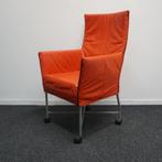 Montis Chaplin Design Stoelen | Oranje Leer | Verrijdbaar, Ophalen of Verzenden, Gebruikt, Overige kleuren, Metaal