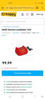 Wolf-Garten Snellader 72V, Ophalen of Verzenden, Zo goed als nieuw, Wolf-Garten
