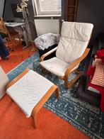 IKEA Poang stoel inc. voetenbank, Huis en Inrichting, Stoelen, Ophalen, Zo goed als nieuw, Eén