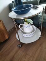 Witte roltafel/bijzettafel van Ikea, 45 tot 60 cm, Minder dan 55 cm, Rond, Ophalen of Verzenden