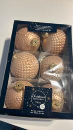 6 kerstballen met profiel zalmroze, Diversen, Kerst, Ophalen of Verzenden, Zo goed als nieuw
