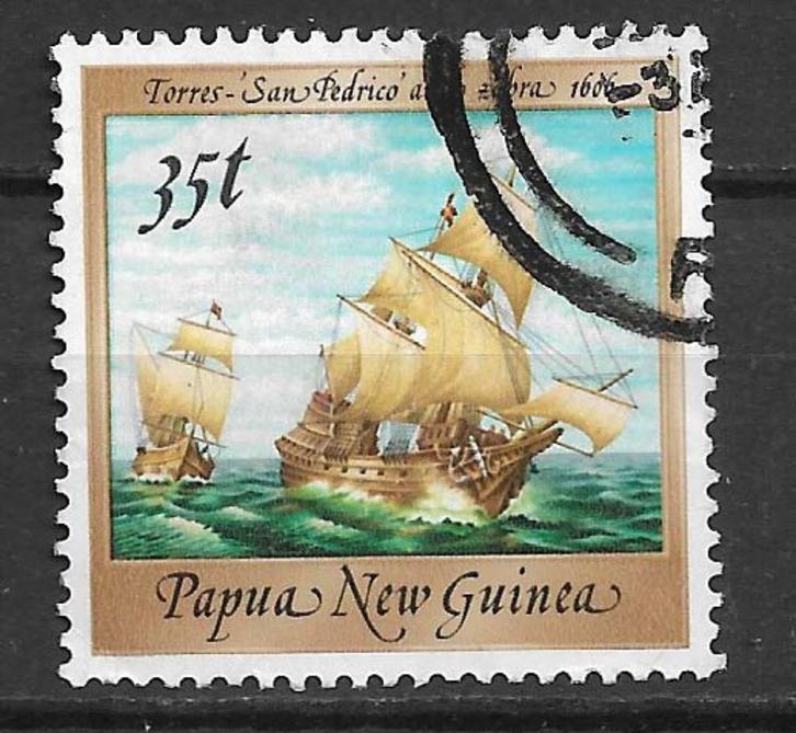 Papua & New Guinea 1987 Boot zeilschip, Postzegels en Munten, Postzegels | Oceanië, Gestempeld, Verzenden