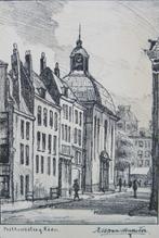 A.W. van Munster: Posthoornsteeg met Lutherse kerk, R'dam, Antiek en Kunst, Ophalen of Verzenden