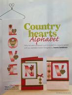Country hearts alfabet + 0 t/m 9 borduurpatroon, Nieuw, Handborduren, Patroon, Ophalen