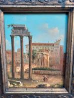 Olieverf schilderij "Het oude Rome" in barokke sierlijst, Ophalen of Verzenden