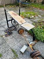 Bench met 32 gewichten etc., Sport en Fitness, Fitnessmaterialen, Ophalen, Zo goed als nieuw, Fitnessbank