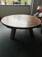 Prachtige massief (Eiken) houten salontafel - Rond, Ophalen, Gebruikt, Minder dan 50 cm, 100 tot 150 cm