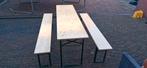Houten Biertafel set, Tuin en Terras, Picknicktafels, Ophalen, Zo goed als nieuw, Rechthoekig, Hout