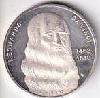 Leonardo da Vinci, medaille, 1 OZ, zilver, Postzegels en Munten, Edelmetalen en Baren, Ophalen of Verzenden, Zilver