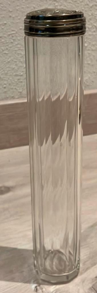 Ouderwetse Glazen tandenborstelkoker reisnecessaire, Antiek en Kunst, Curiosa en Brocante, Ophalen of Verzenden