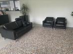 Leolux Antiona izgs: bank, 2 fauteuils, poef (leer), Huis en Inrichting, Ophalen of Verzenden, Zo goed als nieuw, Leer