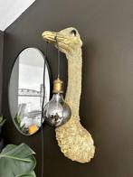 Wandlamp Struisvogel Franz Josef Goud, Huis en Inrichting, Lampen | Wandlampen, Ophalen, Zo goed als nieuw, Overige materialen